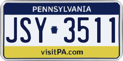 PA license plate JSY3511