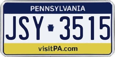 PA license plate JSY3515