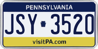 PA license plate JSY3520