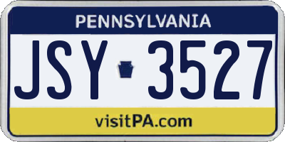 PA license plate JSY3527