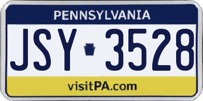 PA license plate JSY3528