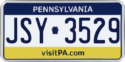 PA license plate JSY3529