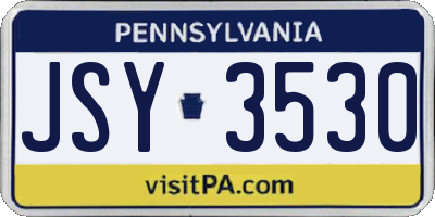 PA license plate JSY3530