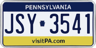 PA license plate JSY3541