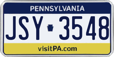 PA license plate JSY3548