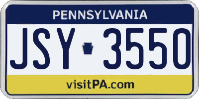 PA license plate JSY3550