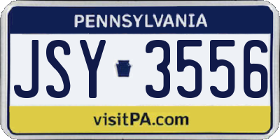 PA license plate JSY3556