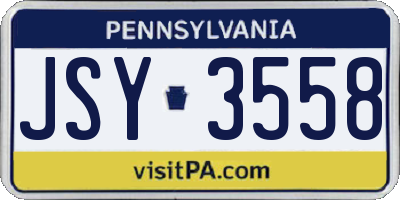 PA license plate JSY3558