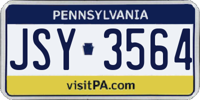 PA license plate JSY3564