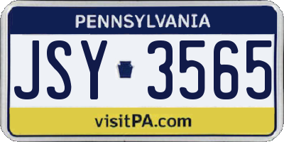 PA license plate JSY3565