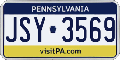 PA license plate JSY3569