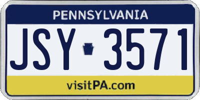PA license plate JSY3571