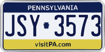 PA license plate JSY3573