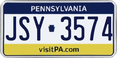 PA license plate JSY3574