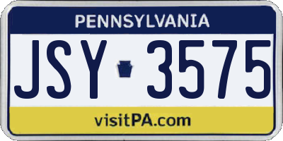 PA license plate JSY3575