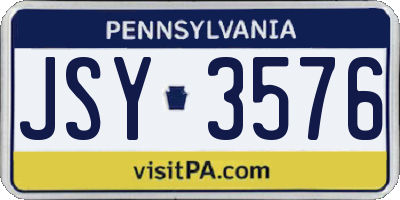 PA license plate JSY3576