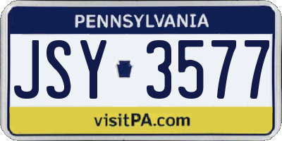 PA license plate JSY3577