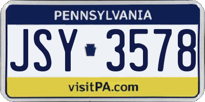 PA license plate JSY3578