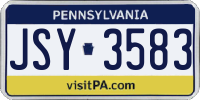 PA license plate JSY3583