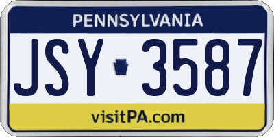 PA license plate JSY3587