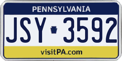 PA license plate JSY3592