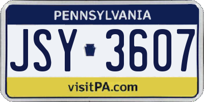 PA license plate JSY3607