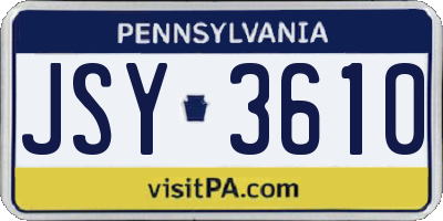 PA license plate JSY3610