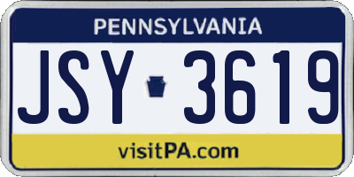 PA license plate JSY3619
