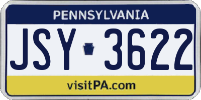 PA license plate JSY3622