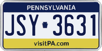 PA license plate JSY3631