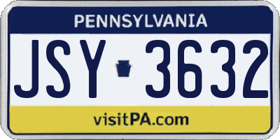 PA license plate JSY3632