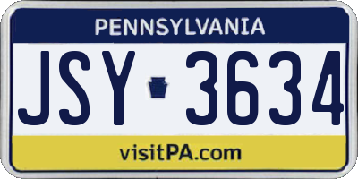 PA license plate JSY3634
