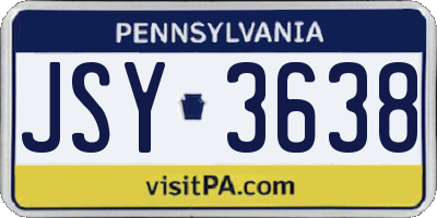 PA license plate JSY3638
