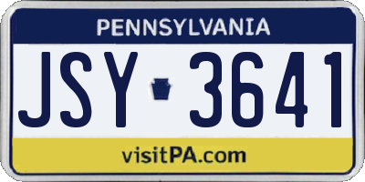 PA license plate JSY3641