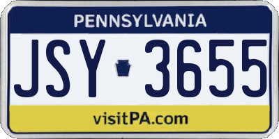 PA license plate JSY3655
