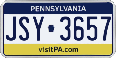 PA license plate JSY3657