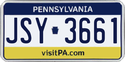 PA license plate JSY3661