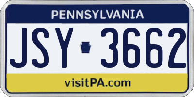 PA license plate JSY3662
