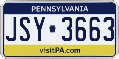 PA license plate JSY3663