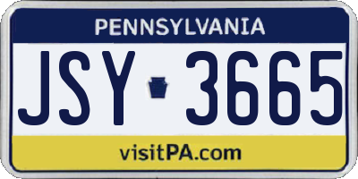 PA license plate JSY3665
