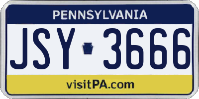 PA license plate JSY3666