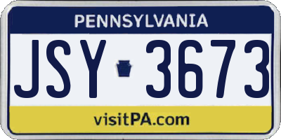 PA license plate JSY3673