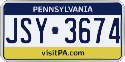 PA license plate JSY3674