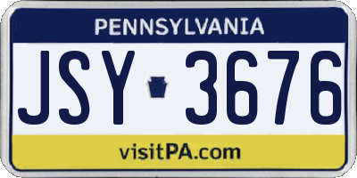 PA license plate JSY3676