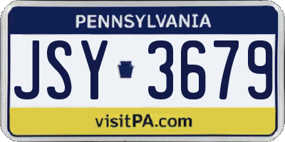 PA license plate JSY3679