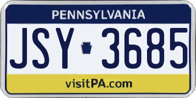 PA license plate JSY3685