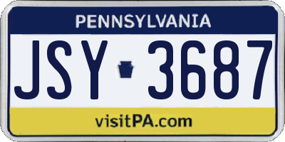 PA license plate JSY3687