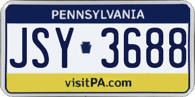 PA license plate JSY3688