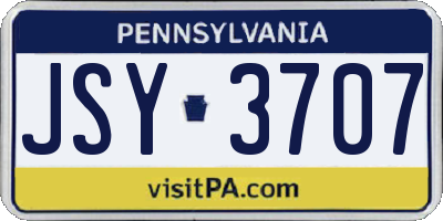 PA license plate JSY3707