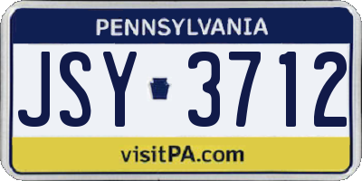 PA license plate JSY3712